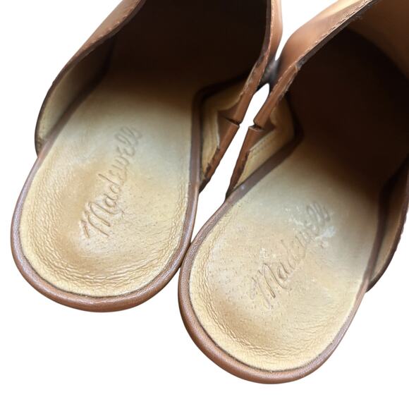 Madewell Cognac Brown Harper Leather Slip On Heeled Mules - Picture 8 of 12